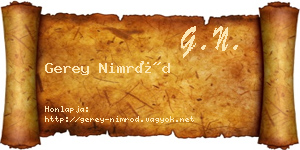 Gerey Nimród névjegykártya
